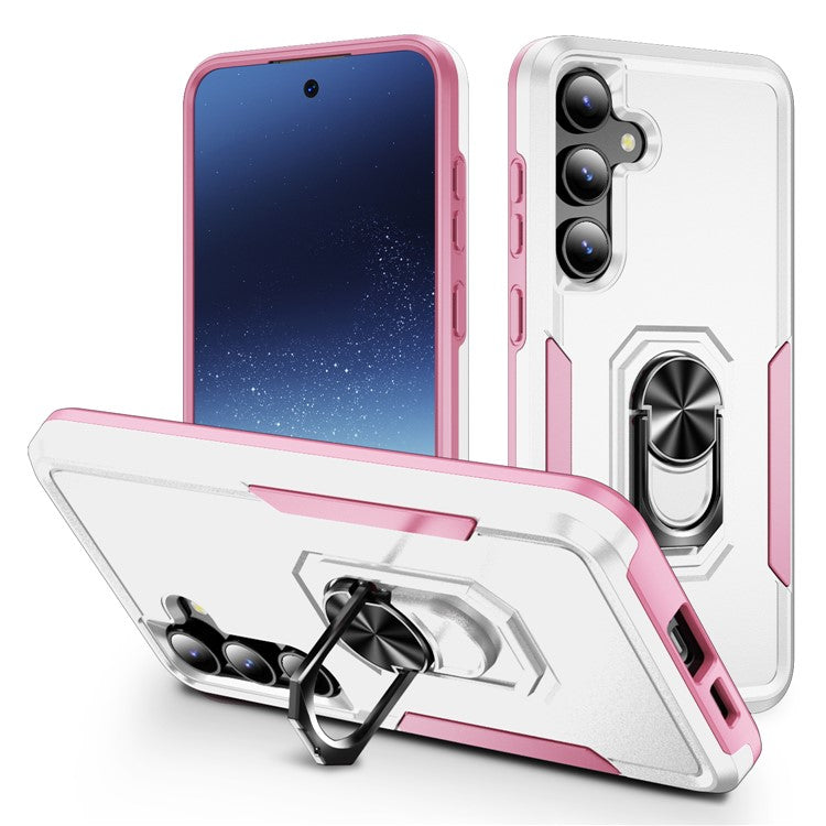 För Samsung Galaxy S25+ / S24+ Fodral Military Grade Ring Kickstand PC + TPU telefonskal