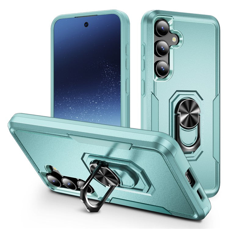 För Samsung Galaxy S25+ / S24+ Fodral Military Grade Ring Kickstand PC + TPU telefonskal