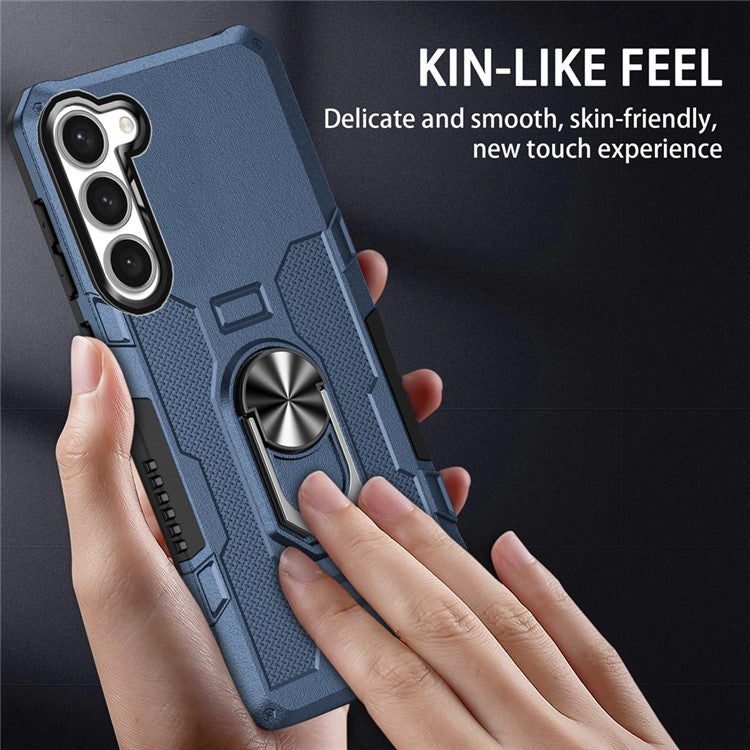 For Samsung Galaxy S23 Phone Case Ring Kickstand PC + TPU Shockproof Cover