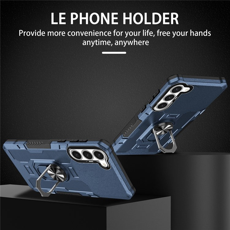 For Samsung Galaxy S23 Phone Case Ring Kickstand PC + TPU Shockproof Cover