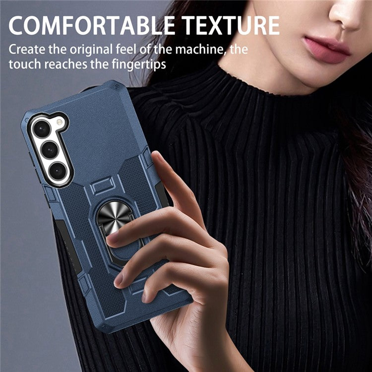 For Samsung Galaxy S23 Phone Case Ring Kickstand PC + TPU Shockproof Cover