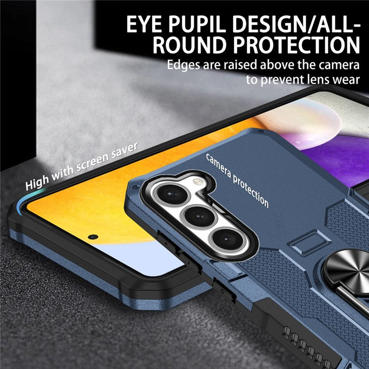For Samsung Galaxy S23 Phone Case Ring Kickstand PC + TPU Shockproof Cover