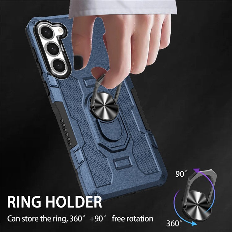 For Samsung Galaxy S23 Phone Case Ring Kickstand PC + TPU Shockproof Cover
