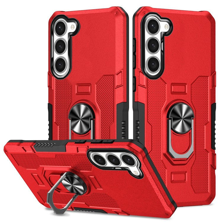 For Samsung Galaxy S23 Phone Case Ring Kickstand PC + TPU Shockproof Cover