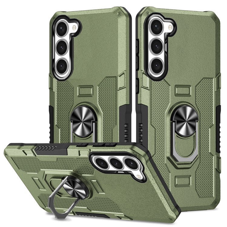 For Samsung Galaxy S23 Phone Case Ring Kickstand PC + TPU Shockproof Cover