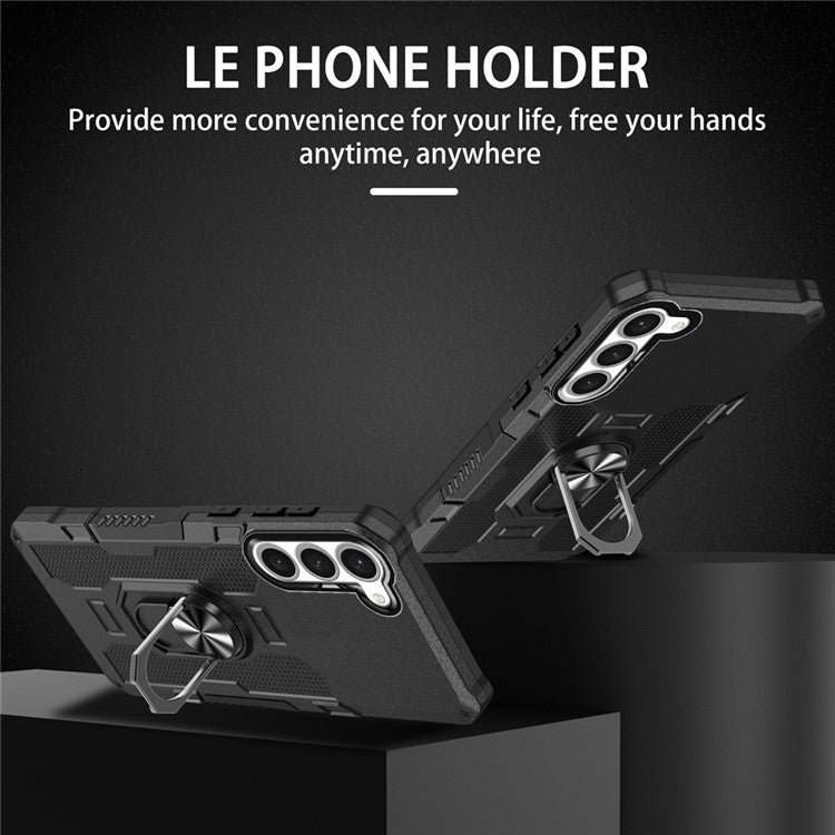 For Samsung Galaxy S23+ Phone Case Ring Kickstand PC + TPU Shockproof Cover