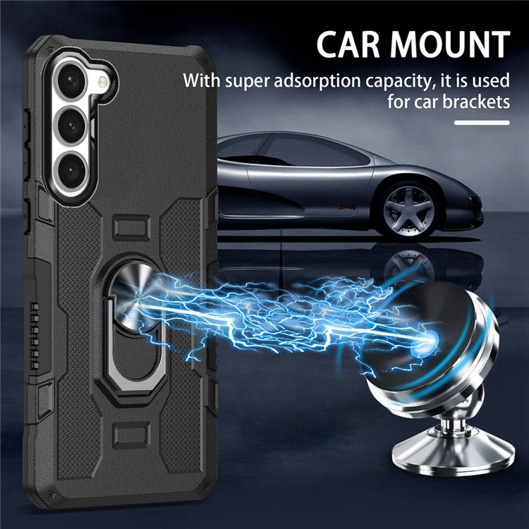 For Samsung Galaxy S23+ Phone Case Ring Kickstand PC + TPU Shockproof Cover