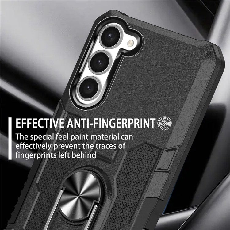 For Samsung Galaxy S23+ Phone Case Ring Kickstand PC + TPU Shockproof Cover