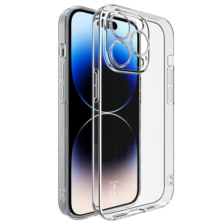 IMAK UX-5-serien för iPhone 14 Pro Flexibelt TPU-telefonskal Supertransparent Anti-damm telefonfodral