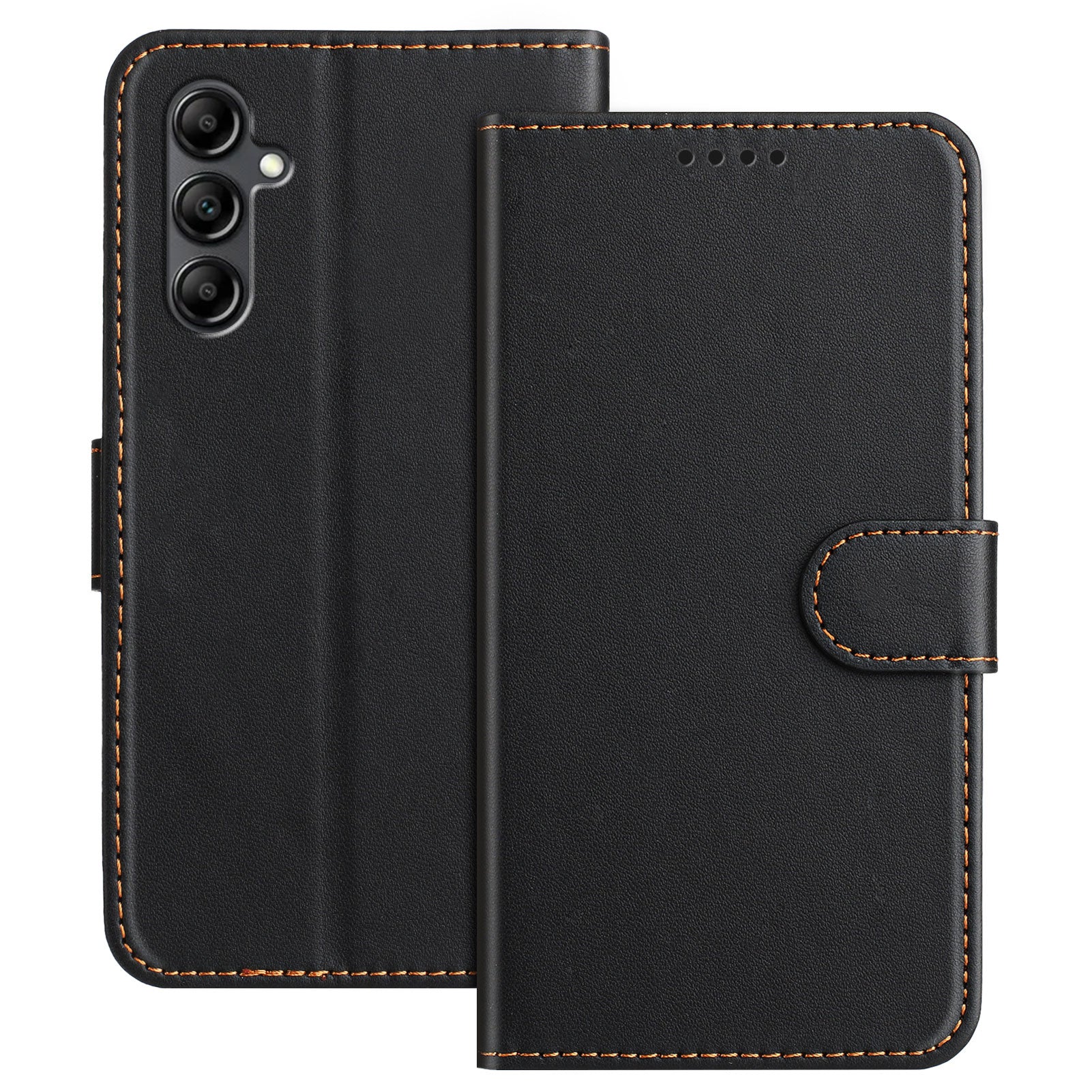 For Samsung Galaxy A15 4G / Galaxy A15 5G Leather Case Wallet Stand Solid Color Anti Drop Phone Cover