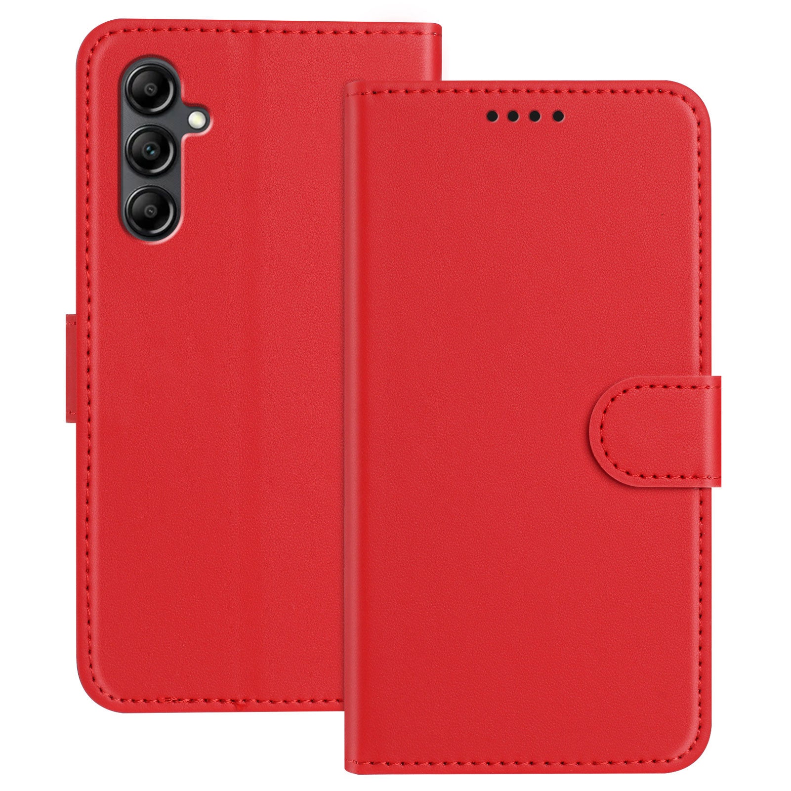 For Samsung Galaxy A15 4G / Galaxy A15 5G Leather Case Wallet Stand Solid Color Anti Drop Phone Cover