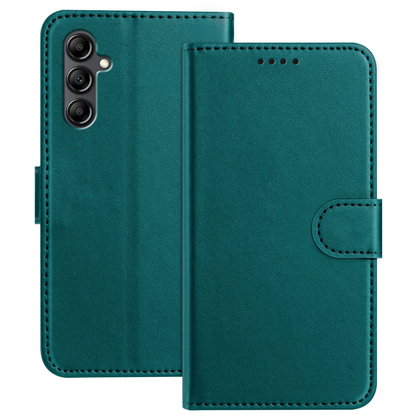 For Samsung Galaxy A15 4G / Galaxy A15 5G Leather Case Wallet Stand Solid Color Anti Drop Phone Cover