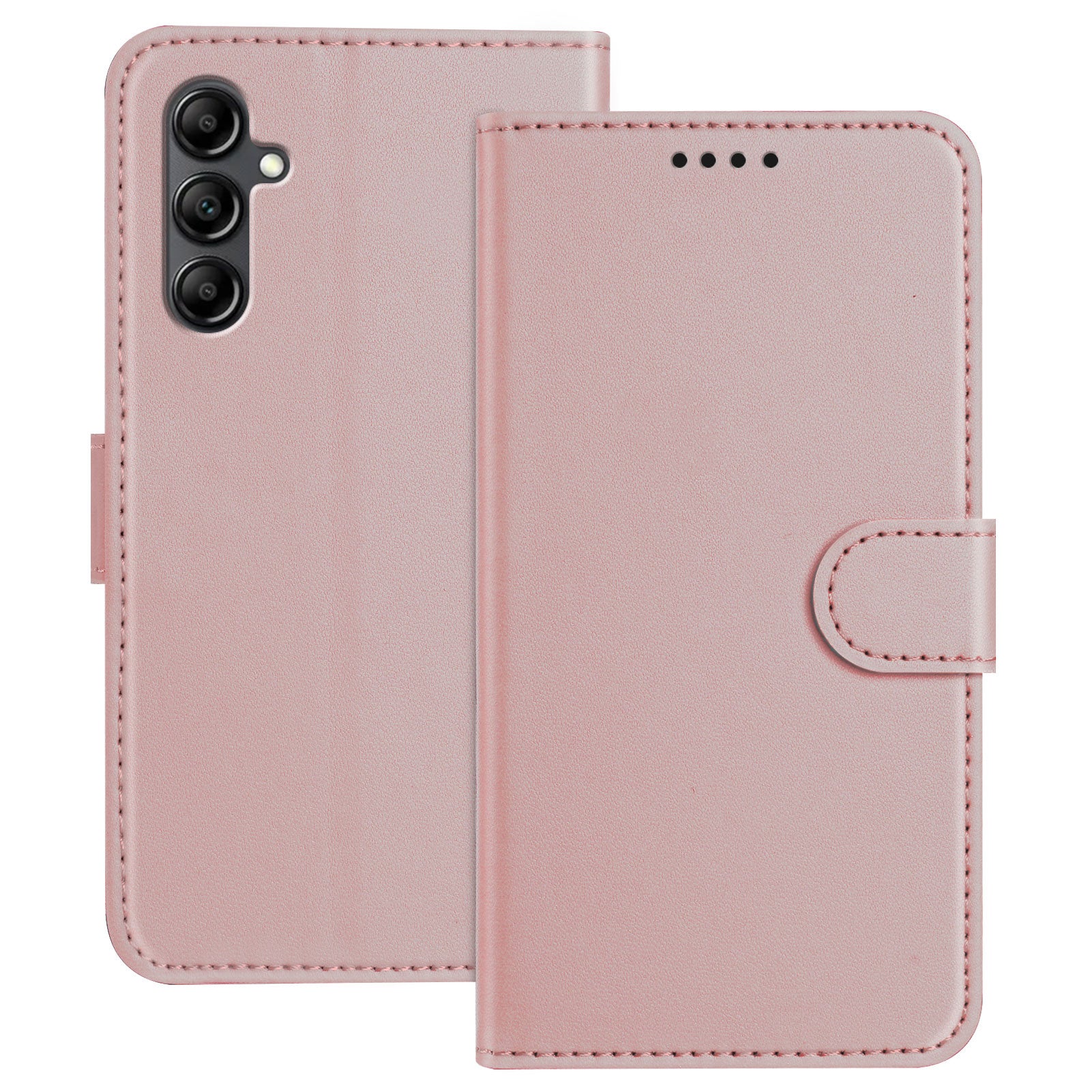 For Samsung Galaxy A15 4G / Galaxy A15 5G Leather Case Wallet Stand Solid Color Anti Drop Phone Cover