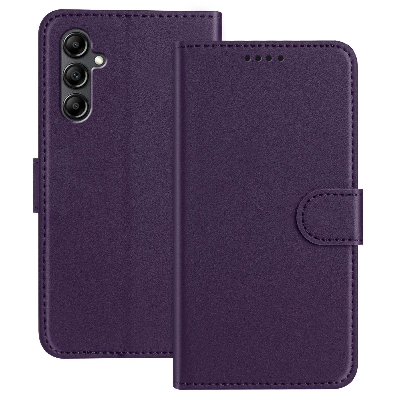 For Samsung Galaxy A15 4G / Galaxy A15 5G Leather Case Wallet Stand Solid Color Anti Drop Phone Cover