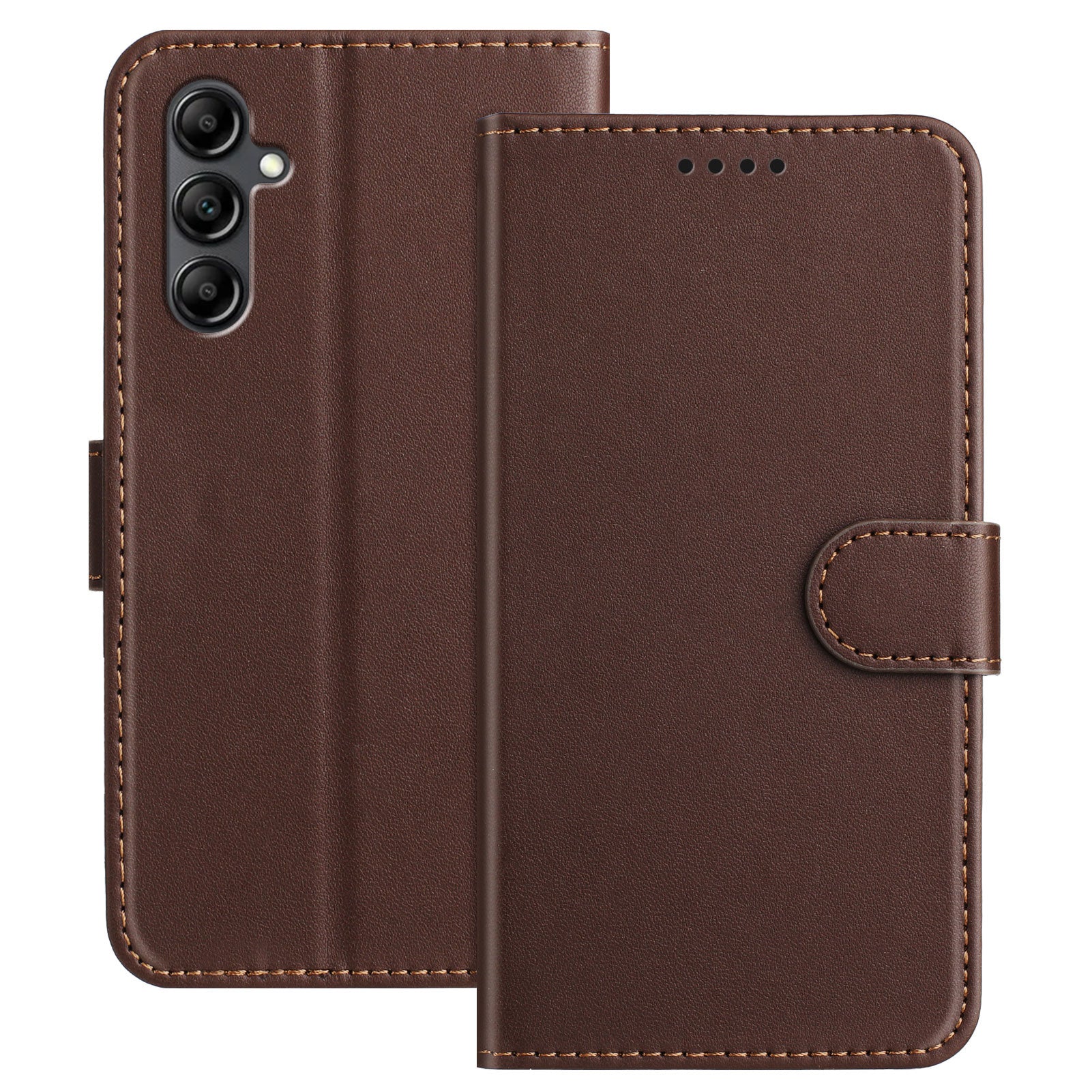 For Samsung Galaxy A15 4G / Galaxy A15 5G Leather Case Wallet Stand Solid Color Anti Drop Phone Cover