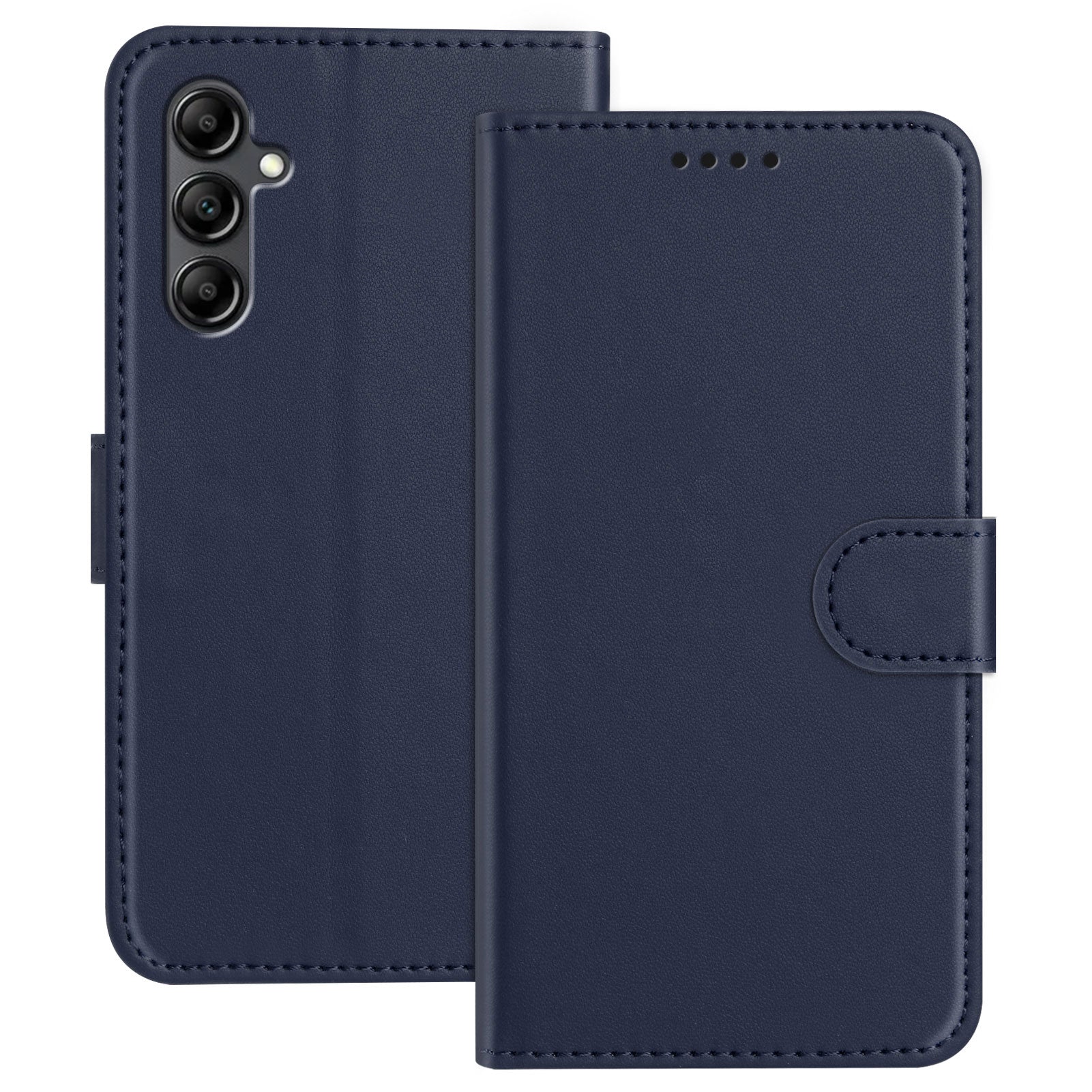 For Samsung Galaxy A15 4G / Galaxy A15 5G Leather Case Wallet Stand Solid Color Anti Drop Phone Cover