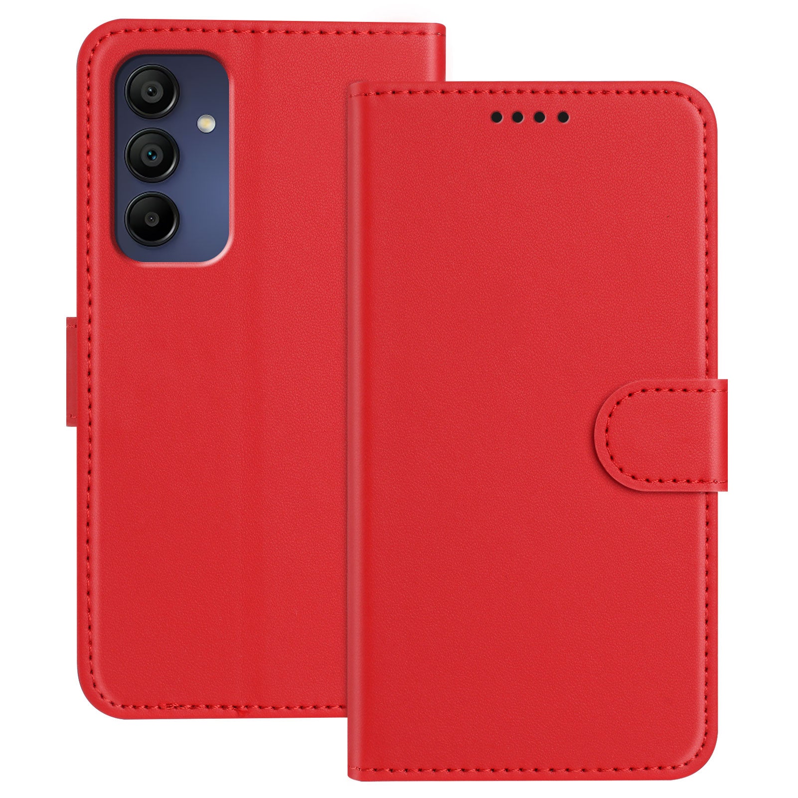 For Samsung Galaxy A16 4G / Galaxy A16 5G Leather Case Wallet Stand Solid Color Anti Drop Phone Cove
