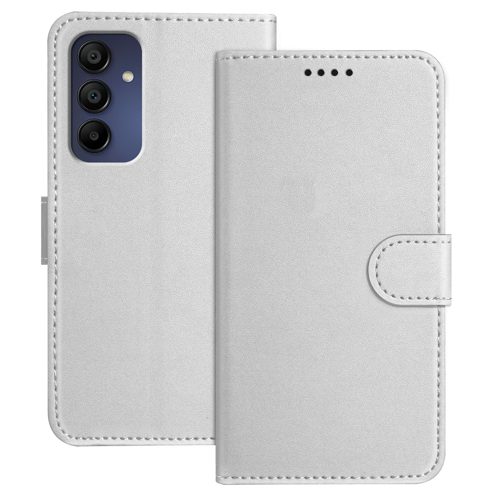 For Samsung Galaxy A16 4G / Galaxy A16 5G Leather Case Wallet Stand Solid Color Anti Drop Phone Cove