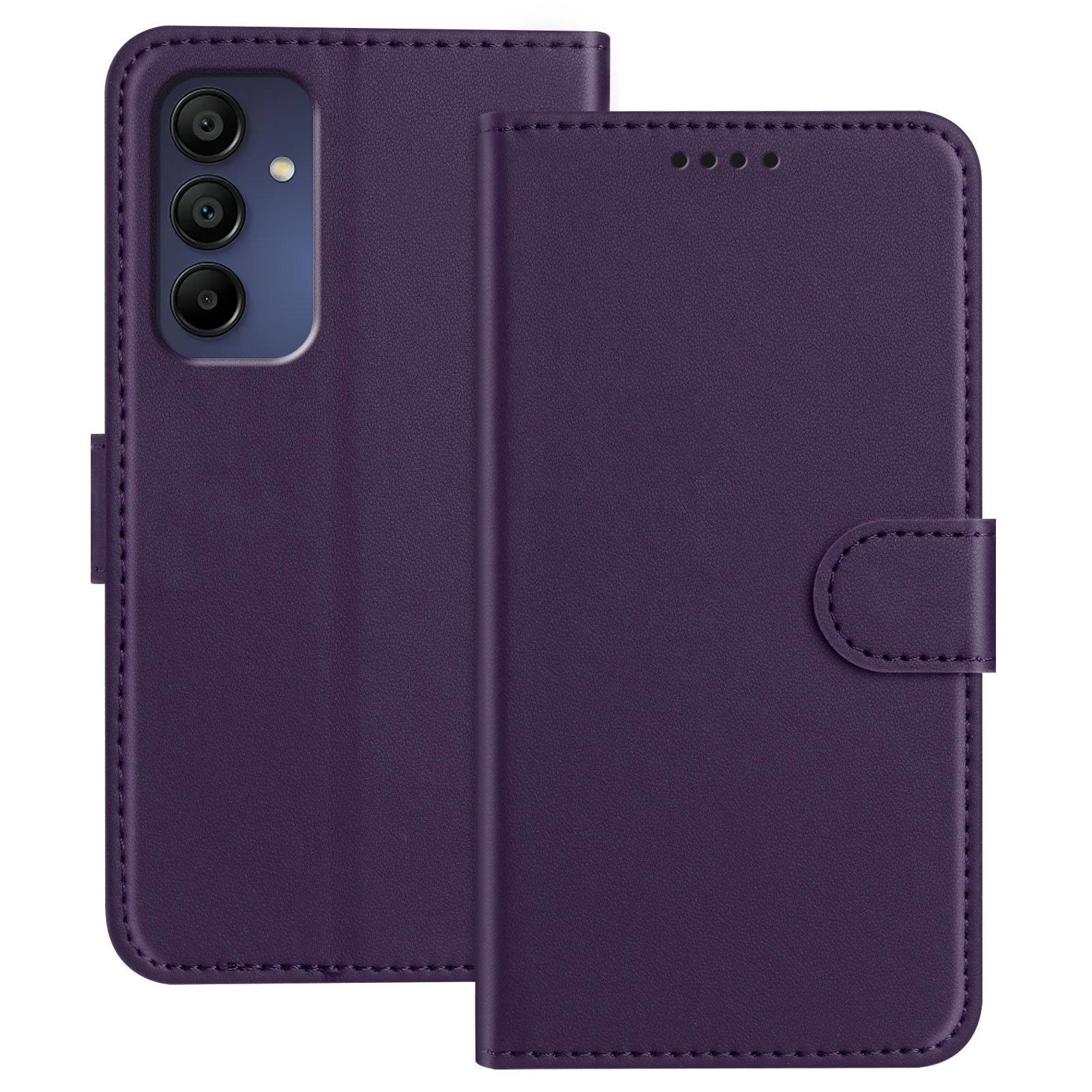 For Samsung Galaxy A16 4G / Galaxy A16 5G Leather Case Wallet Stand Solid Color Anti Drop Phone Cove