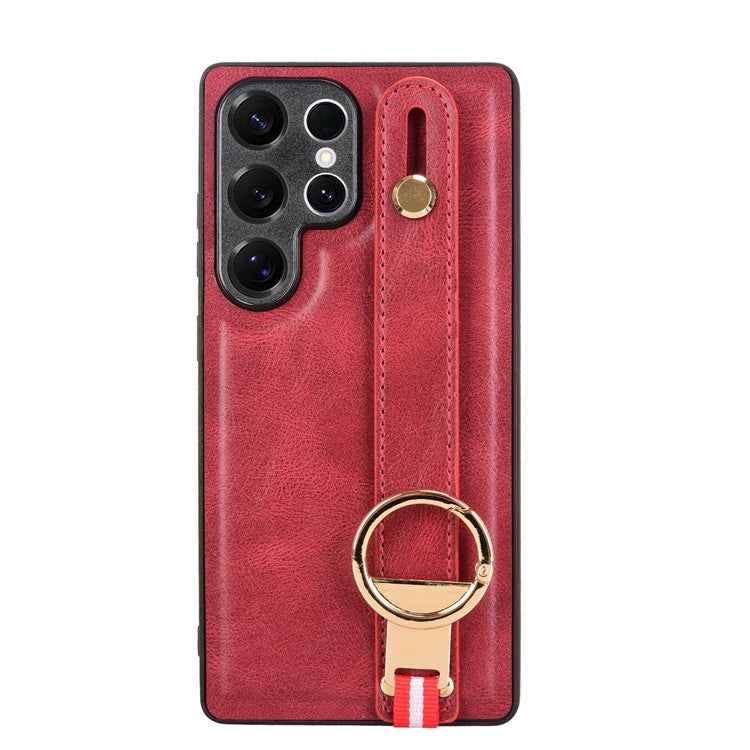 För Samsung Galaxy S25 Ultra Fodral Armband Kickstand Läder + PC + TPU telefonskal med flasköppnare