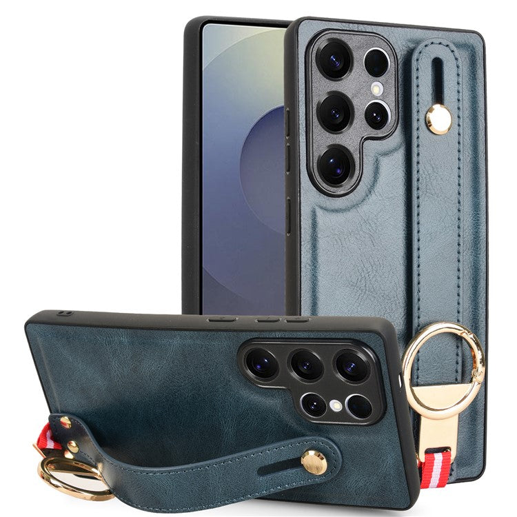 För Samsung Galaxy S25 Ultra Fodral Armband Kickstand Läder + PC + TPU telefonskal med flasköppnare