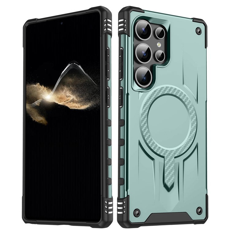 For Samsung Galaxy S23 Ultra Case Compatible with MagSafe Four Corner Airbags PC + TPU Phone Cover