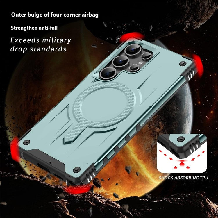 For Samsung Galaxy S23 Ultra Case Compatible with MagSafe Four Corner Airbags PC + TPU Phone Cover