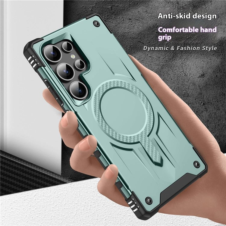 For Samsung Galaxy S23 Ultra Case Compatible with MagSafe Four Corner Airbags PC + TPU Phone Cover