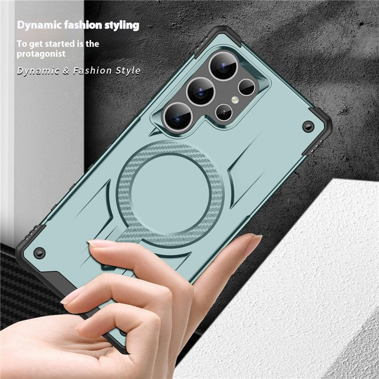 For Samsung Galaxy S23 Ultra Case Compatible with MagSafe Four Corner Airbags PC + TPU Phone Cover