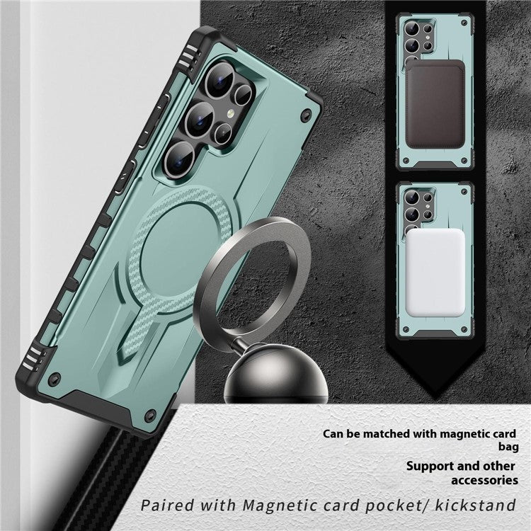 For Samsung Galaxy S23 Ultra Case Compatible with MagSafe Four Corner Airbags PC + TPU Phone Cover