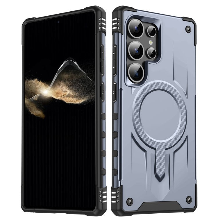 For Samsung Galaxy S23 Ultra Case Compatible with MagSafe Four Corner Airbags PC + TPU Phone Cover