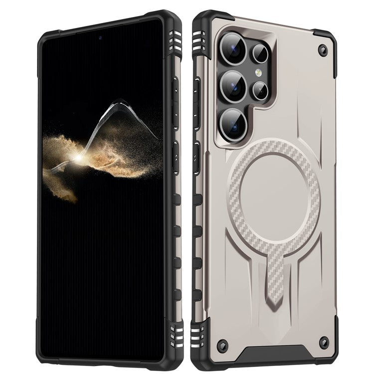 For Samsung Galaxy S23 Ultra Case Compatible with MagSafe Four Corner Airbags PC + TPU Phone Cover
