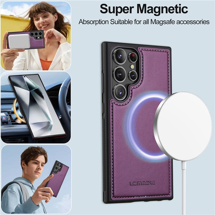 LC.IMEEKE L2-serien för Samsung Galaxy S25 Ultra-fodral PU-läderplånbok Avtagbart magnetiskt telefonfodral