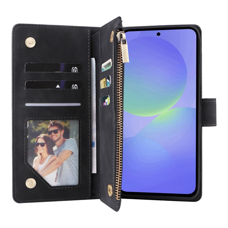För Samsung Galaxy A36 5G Fodral Dragkedja Plånbok Flera kortplatser Lädertelefonfodral