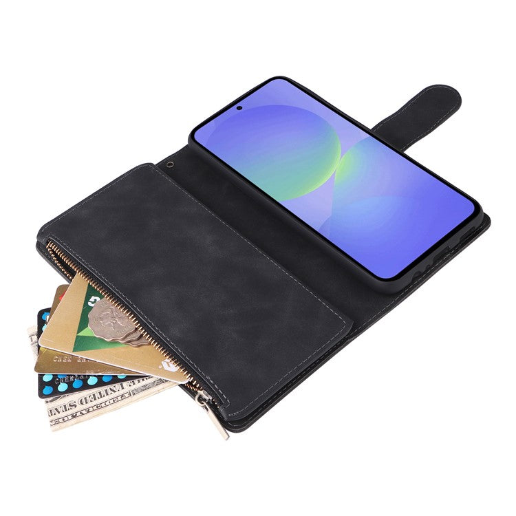 För Samsung Galaxy A36 5G Fodral Dragkedja Plånbok Flera kortplatser Lädertelefonfodral