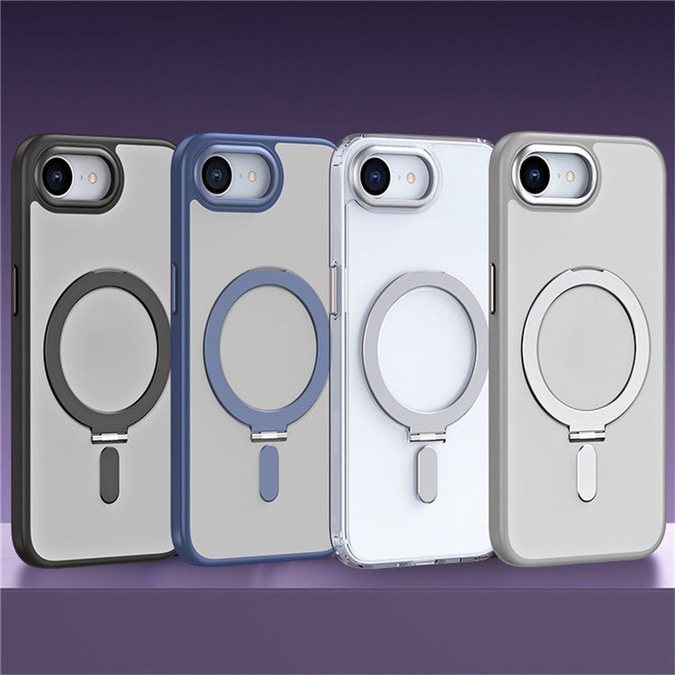 For iPhone 16e Case TPU + Acrylic Hidden Magnetic Kickstand Phone Cove