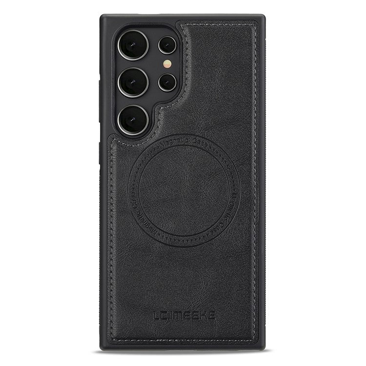 LC.IMEEKE För Samsung Galaxy S25 Ultra Magnetic Fodral Kompatibel med MagSafe Leather TPU