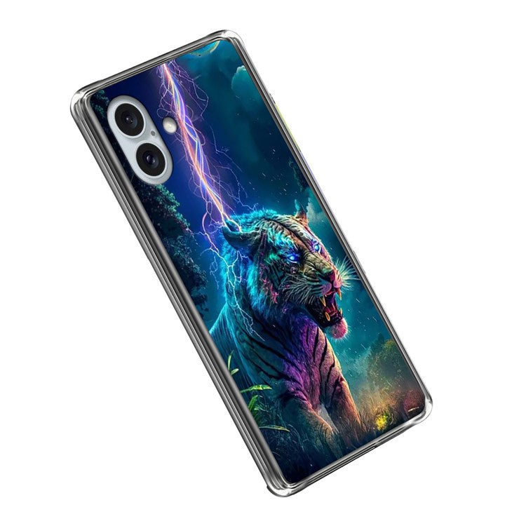 För iPhone 16 Plus Fodral IMD-mönstertryckt Stötsäkert TPU-telefonfodral