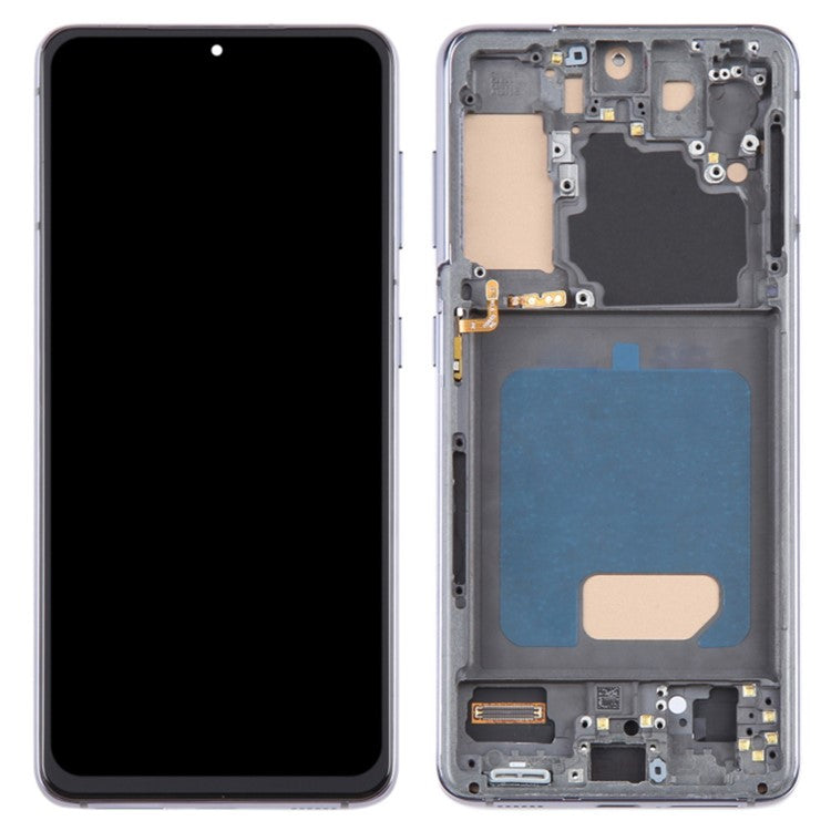Samsung Galaxy S21 5G G991 Grade C LCD-skärm och digitaliseringsenhet + ramdel (TFT)