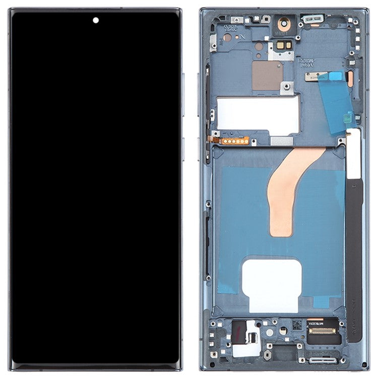 Samsung Galaxy S22 Ultra 5G S908 Grade C LCD-skärm och digitaliseringsenhet + ramdel (TFT)
