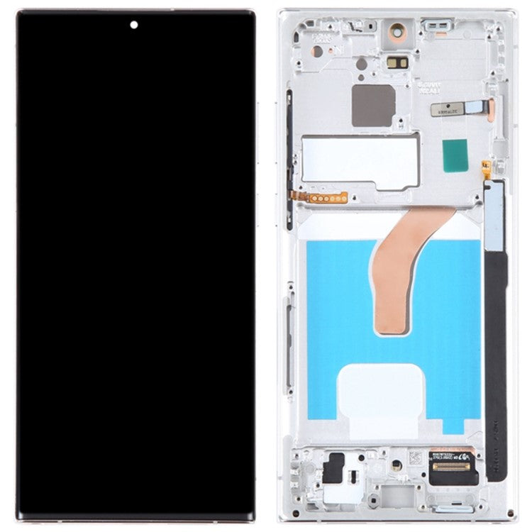 Samsung Galaxy S22 Ultra 5G S908 Grade C LCD-skärm och digitaliseringsenhet + ramdel (TFT)