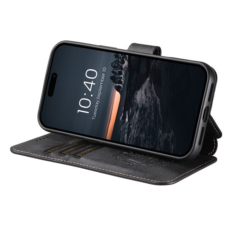 SUTENI Q-05 För iPhone 15 Plus / 14 Plånboksfodral 2 i 1 Avtagbart läder Flip-telefonfodral med stativ