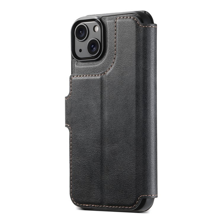 SUTENI Q-05 För iPhone 15 Plus / 14 Plånboksfodral 2 i 1 Avtagbart läder Flip-telefonfodral med stativ