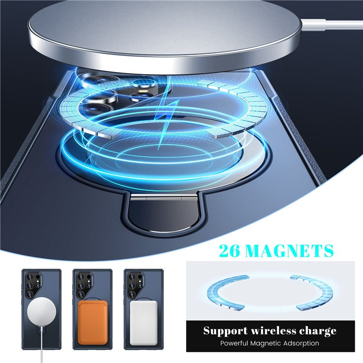 For Samsung Galaxy S23 Ultra Case with Magnetic Kickstand TPU + PC Anti Drop Phone Cover