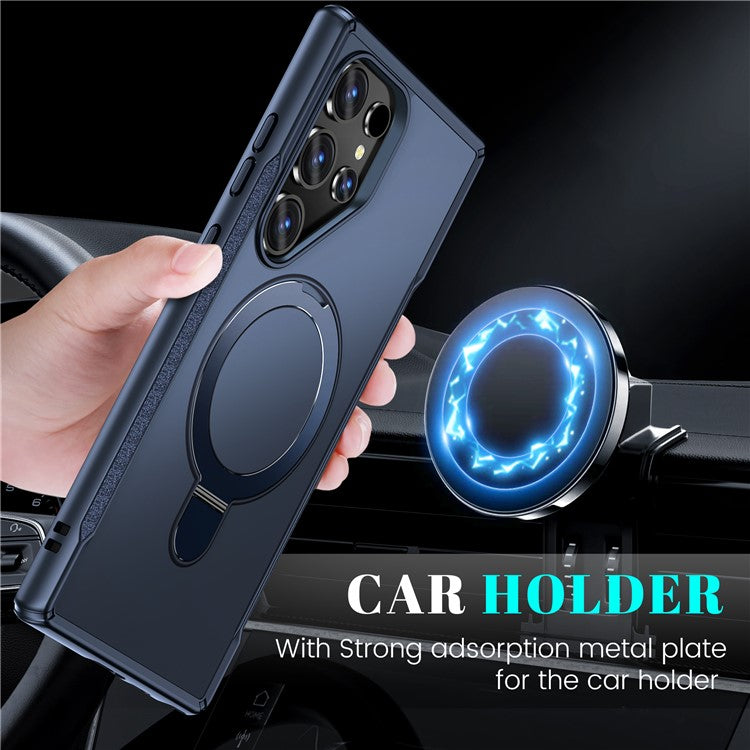For Samsung Galaxy S23 Ultra Case with Magnetic Kickstand TPU + PC Anti Drop Phone Cover