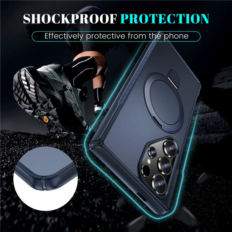 For Samsung Galaxy S23 Ultra Case with Magnetic Kickstand TPU + PC Anti Drop Phone Cover