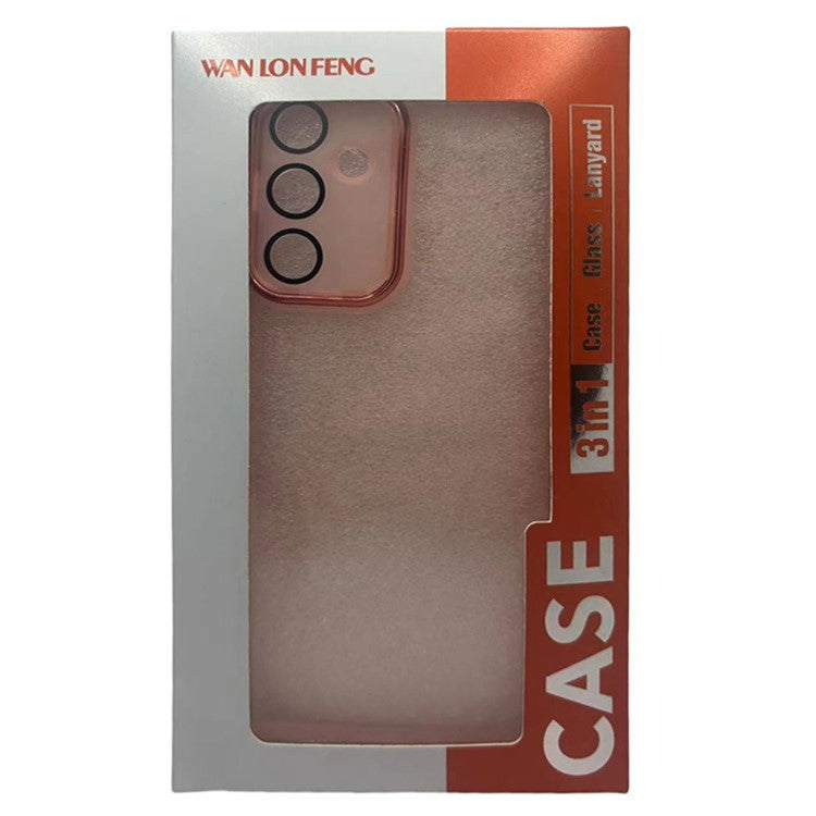 WANLONFENG DKSM2 Series For Samsung Galaxy A15 4G  /  5G Case TPU Clear Phone Cover with 2Pcs Screen Film