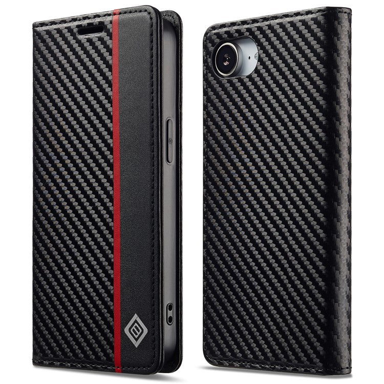 LC.IMEEKE För iPhone 16e Fodral Carbon Fiber