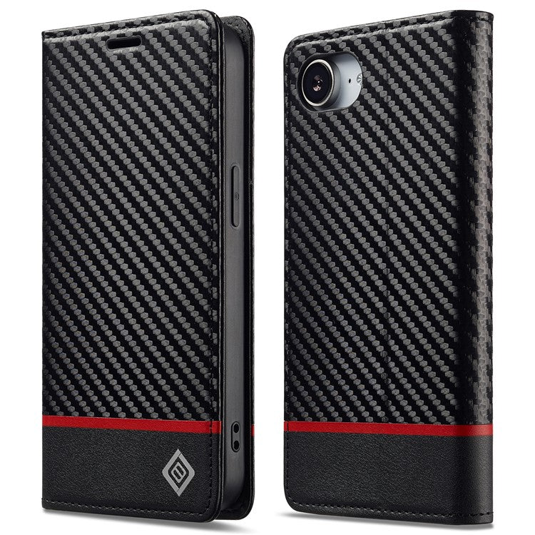 LC.IMEEKE För iPhone 16e Fodral Carbon Fiber
