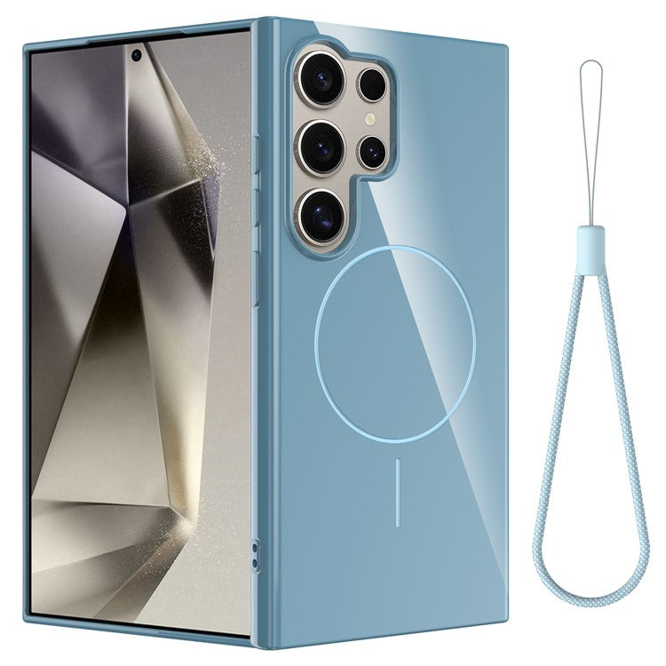 For Samsung Galaxy S23 Ultra Magnetic Case Compatible with MagSafe TPU Phone Back Cover with Lanyard